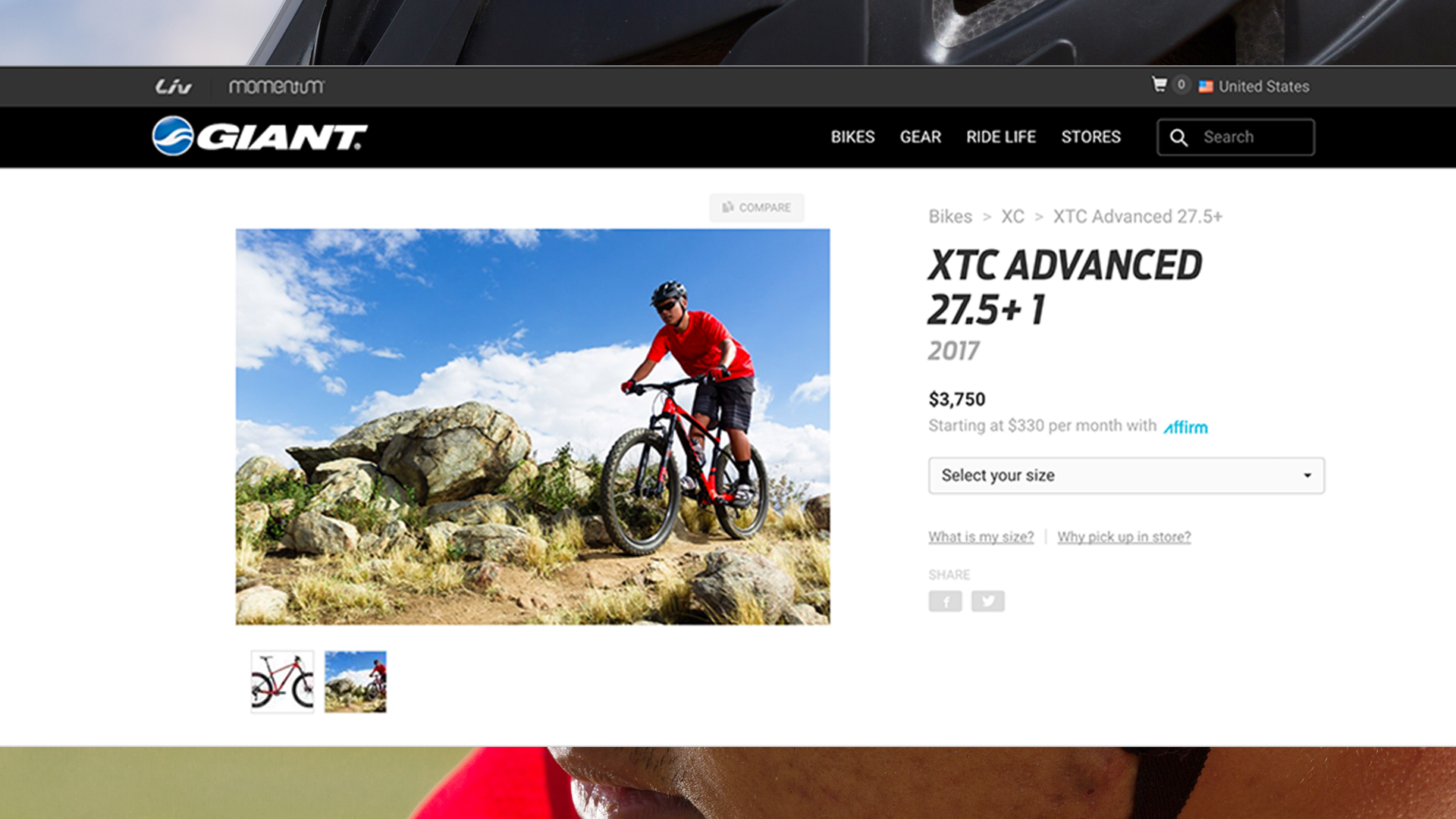 2016 Giant Bicycles, xtc advanced 27.5+