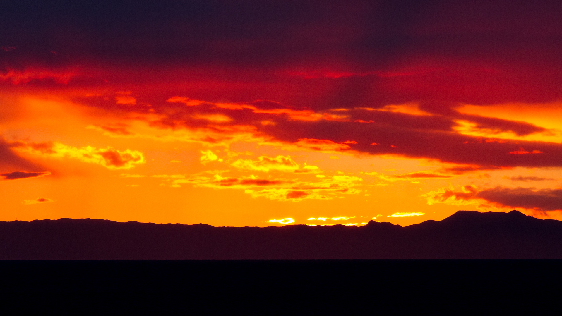 lnight in laguna beach, red sunset