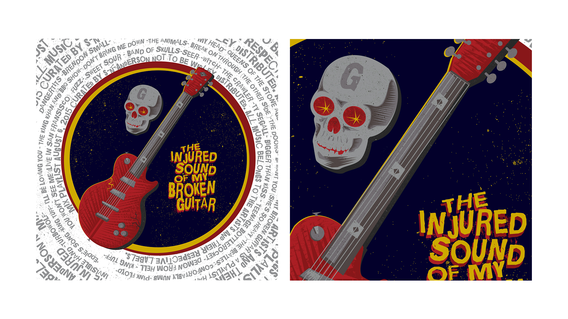  vector artwork, album art, skulls, guitars